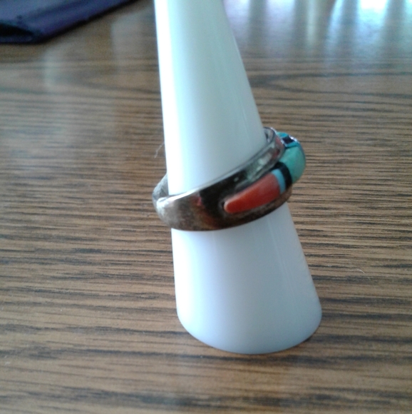 Vintage Navajo Native American Begay Multistone Ring Size 8 - Picture 5 of 12